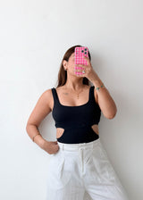 Size M-L Black Cutout Bodysuit