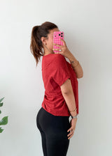 Size S-M Rust Chinese Knot Top