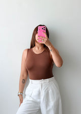 Size S-M Cocoa Brown High Neck Bodysuit