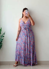 Size M-L Blue Paisley Maxi Dress