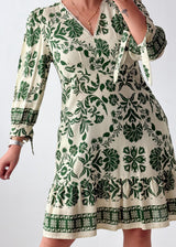 Size S & M Green Floral Printed Mini Dress
