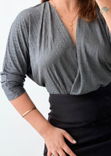 Size M-L Charcoal Wrap Bodysuit