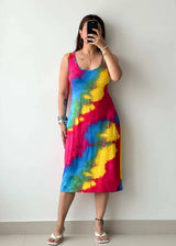 SIZE L-XL, Cotton Printed Midi Dress - Closet by Payal