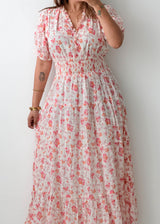 Size M-L Pink Floral Maxi Dress