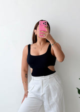 Size M-L Black Cutout Bodysuit