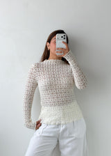 Size S-M White Floral Lace Top