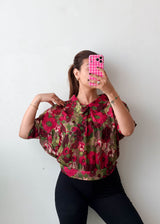 Size XS-S Red Floral Blouse