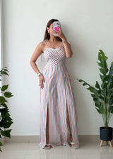 Size S-M, Multicolor Striped Jumpsuit