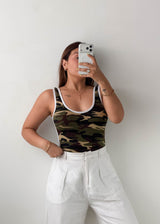 Size S-M Camouflage Racerback Bodysuit