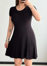 SIZE S-M, Black Fit & Flare Dress - Closet by Payal