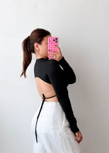 Size XS-S Black Open Back Top