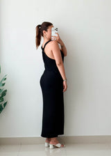 Size L-XL Black Sleeveless Maxi Dress