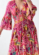 Size XS-M Pink Printed Flowy Maxi Dress