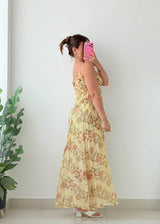 Size XS-M Yellow Floral Maxi Dress