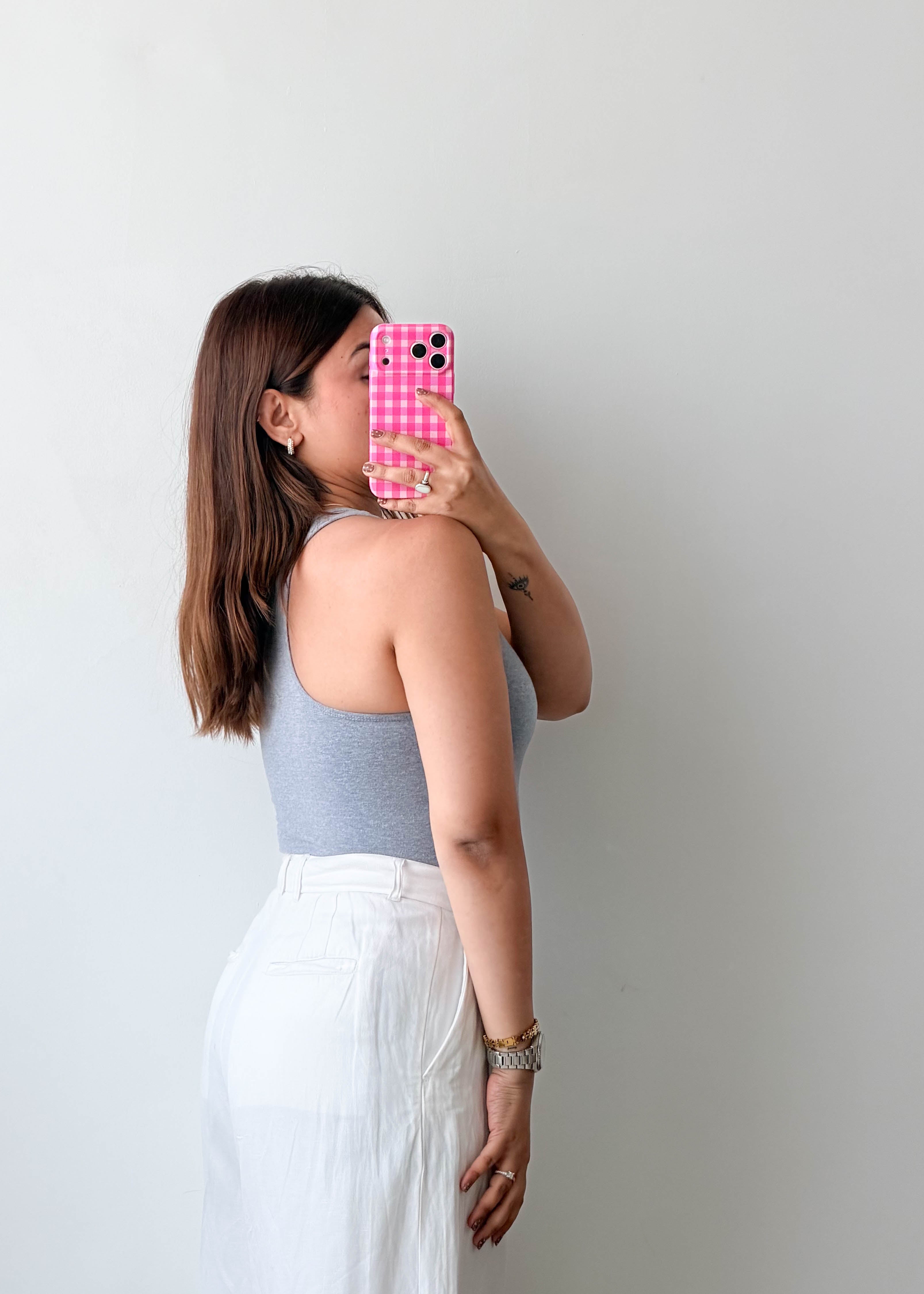 Size XS-S Grey Racerback Bodysuit