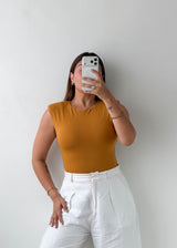 Size M Mustard Sleeveless Bodysuit