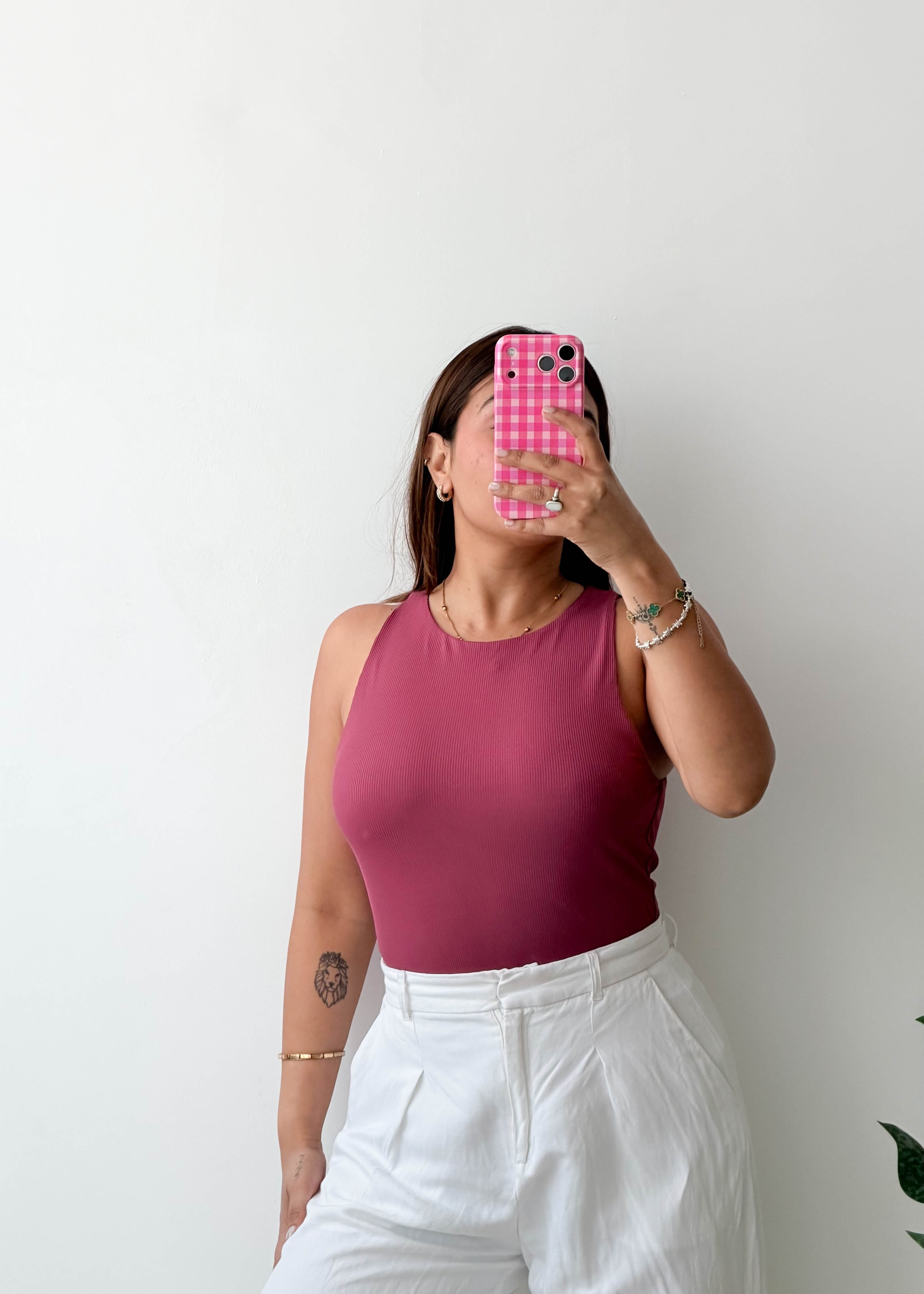 Size M Berry High Neck Bodysuit