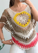 Size XS-S, Boho Crochet Fringe Top - Closet by Payal