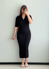 SIZE S-M, Black Bodycon Dress - Closet by Payal