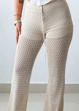 Waist 24-28 Beige Crochet Pants