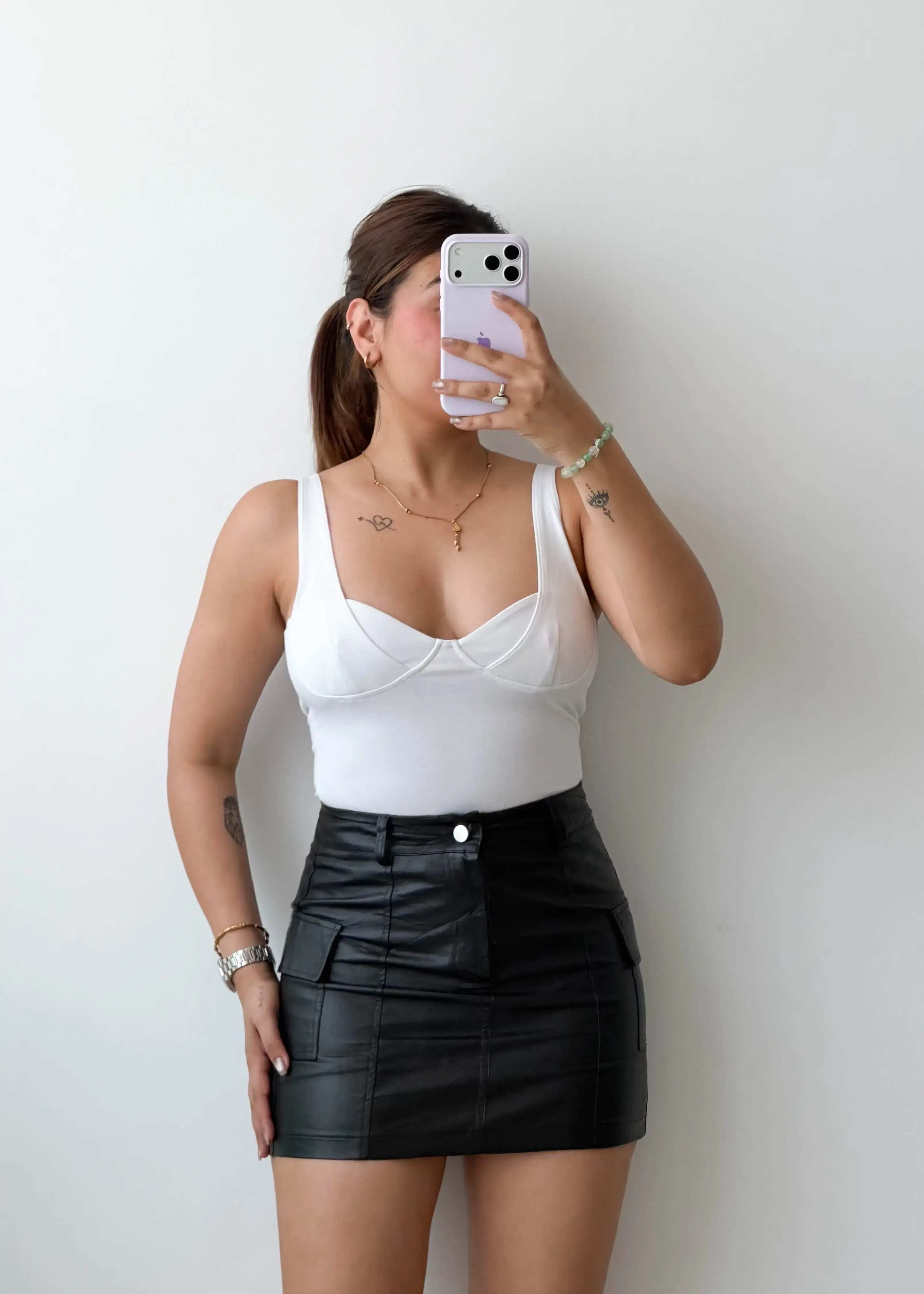 Size XS-S White Structured Cup Bodysuit