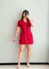 SIZE M-L, Red Fit & Flare Dress - Closet by Payal