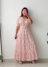 Size M-L Pink Floral Maxi Dress