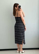 SIZE L-XL, Printed Mesh with lining Midi Dress - Closet by Payal
