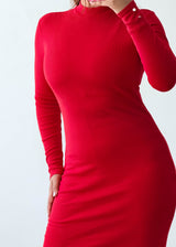 Size S-M Red Long Sleeve Bodycon Dress
