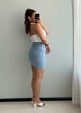 Waist : 28-30, Denim Skirt with Stretch. - Closet by Payal