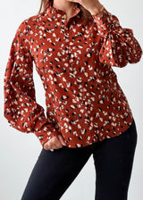 Size S-M Rust Animal Print Shirt Top