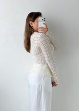 Size S-M White Floral Lace Top