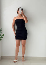 Size XS-S Black Strapless Bodycon Mini Dress