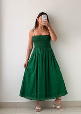 Size S-M Emerald Green Smocked Maxi Dress