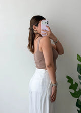 Size XS-S, Brown Corset Style Crop Top