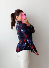Size XS-S Navy Abstract Print Shirt Top