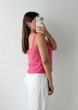 Size M-L Pink Crochet Knit Tank Top