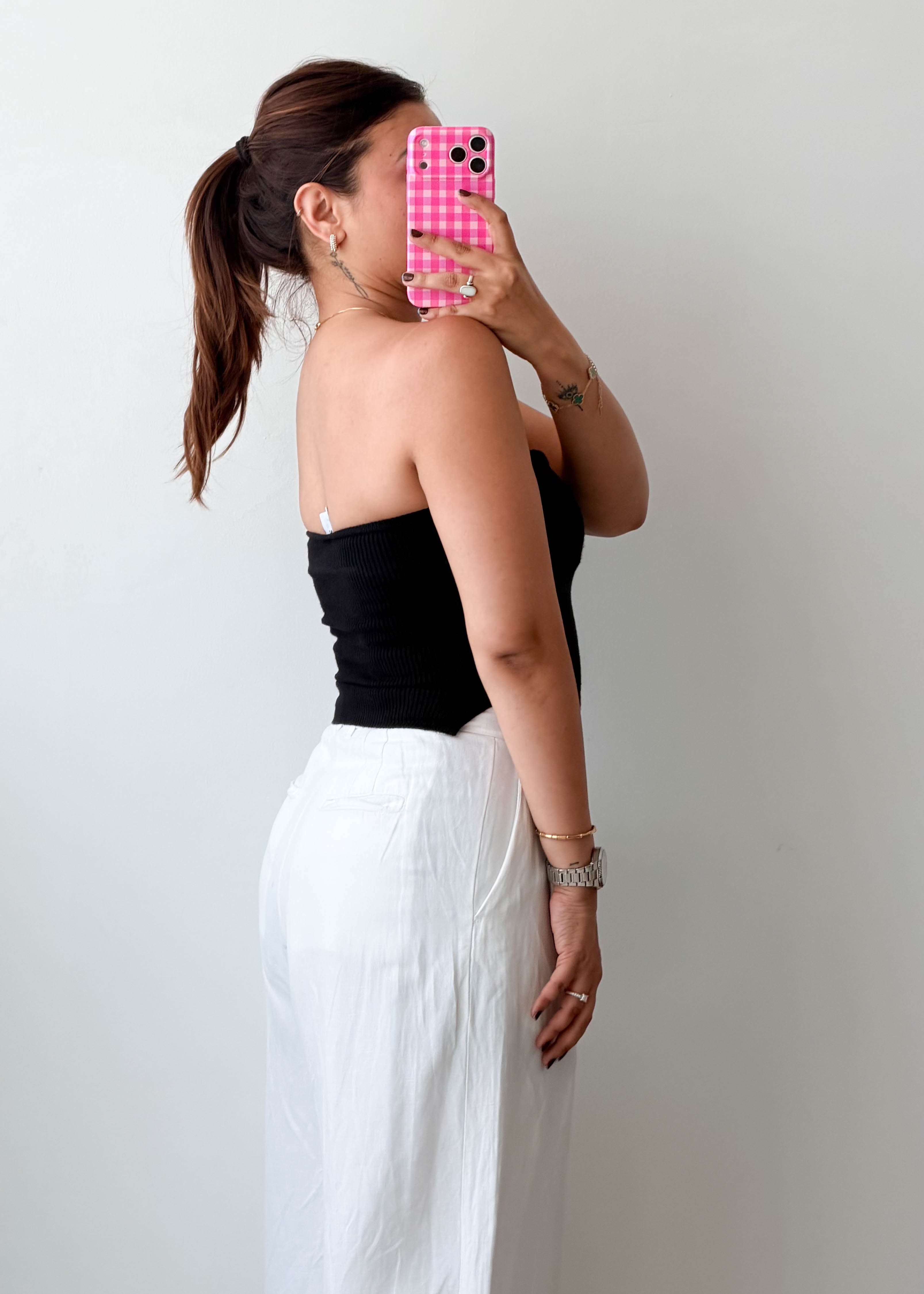 Size XS-M Black Sweetheart Tube Top