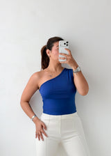 Size S-M Royal Blue One Shoulder Top