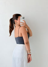 Size XS-S Slate Blue Cami Bodysuit