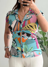 Size S-M, Multicoloured Summer Top - Closet by Payal