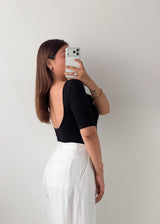 Size XS-S Black Half Sleeve Bodysuit