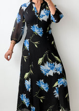 Size M Blue Floral Maxi Dress