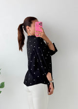 Size S-M Black Polka Dot Shirt