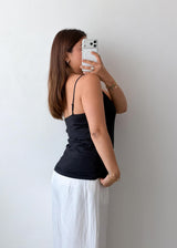 Size L-XL Black Basic Cami Top
