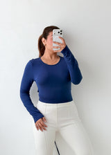 Size XS-S Navy Open Back Tie Top