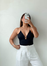 Size XS-S Navy Cutout Bodysuit