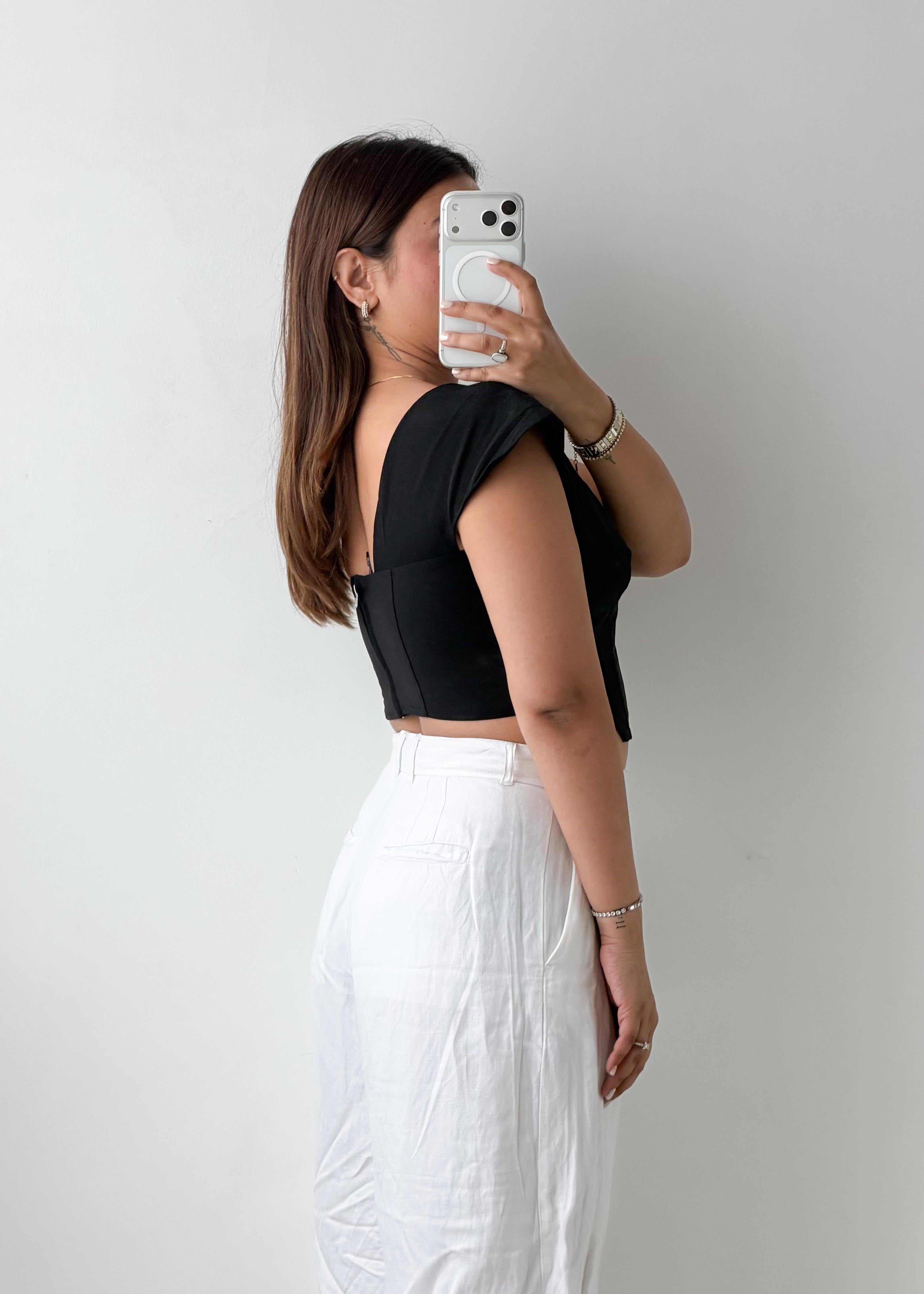 Size S-M Black Corset Style Top