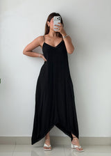 Size S-M Black Strappy Flowy Maxi Dress