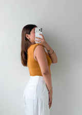 Size M Mustard Sleeveless Bodysuit